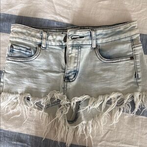 Frayed Hem Denim Shorts
